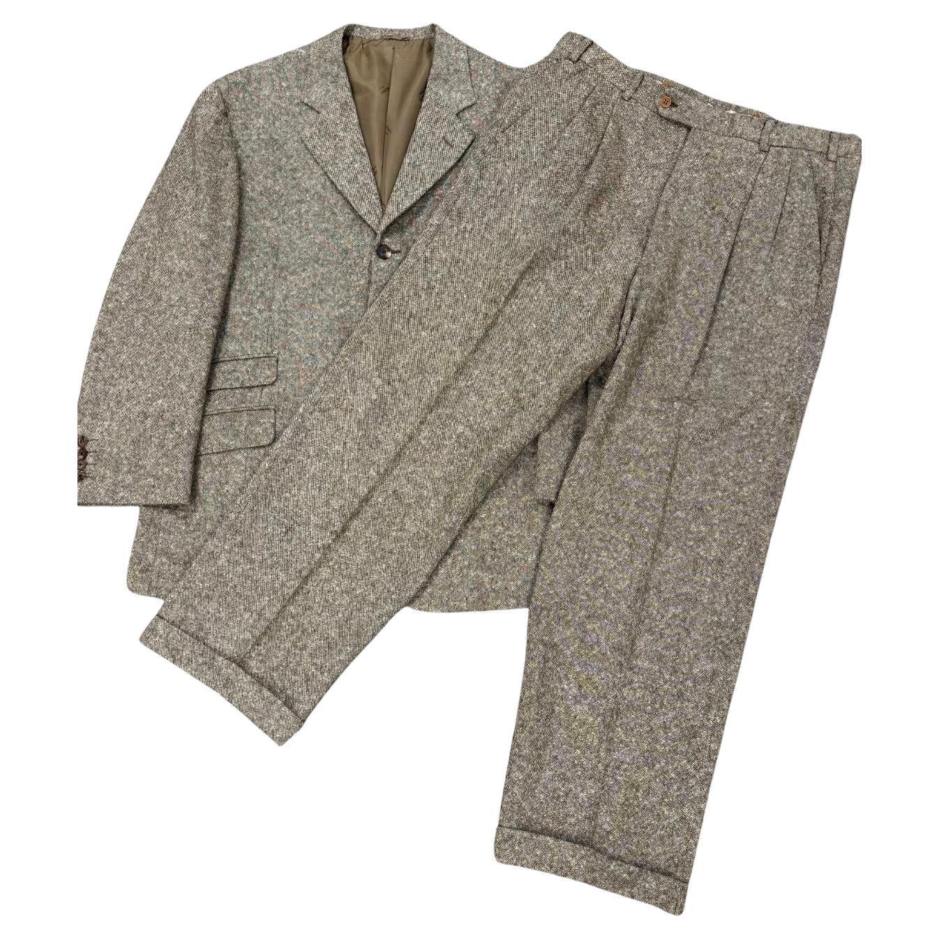1990s Hermes wool tweed suit set in vendita