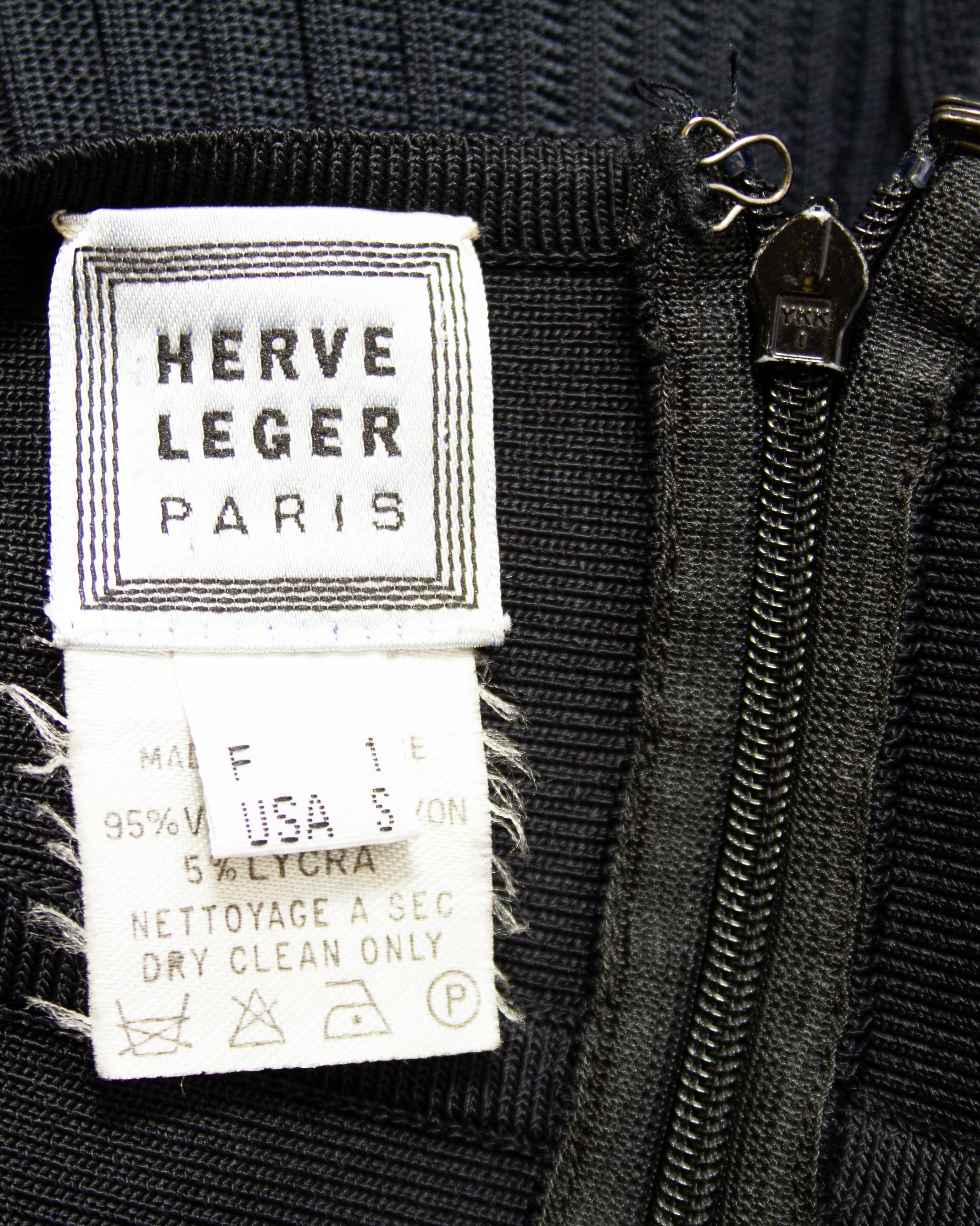 1990 Herve Legèr Black Body-Con Mini Halter Dress  en vente 1
