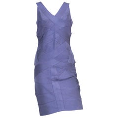 1990s Herve Leger Purple Bandage Dress