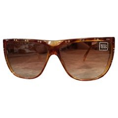 1990s High Quality Brown Acetate Jewel Sunglasses by Raffaella Curiel