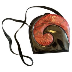 1990s High Quality Red and Black Italian evening Bag by Luciano Padovan 1990s High Quality Red and Black Italian evening Bag by Luciano Padovan