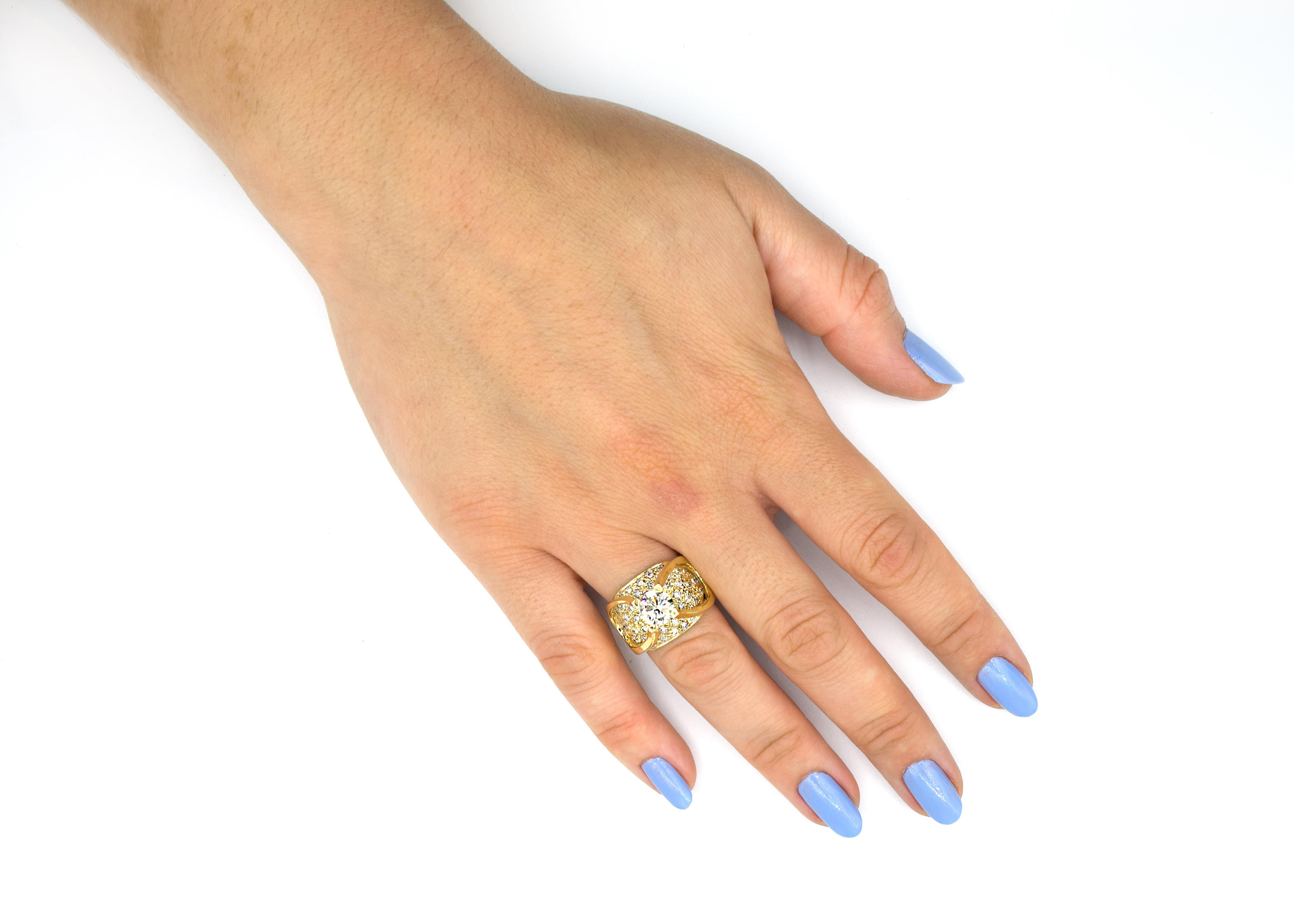 High Set-Diamantring aus den 1990er Jahren (Rundschliff) im Angebot