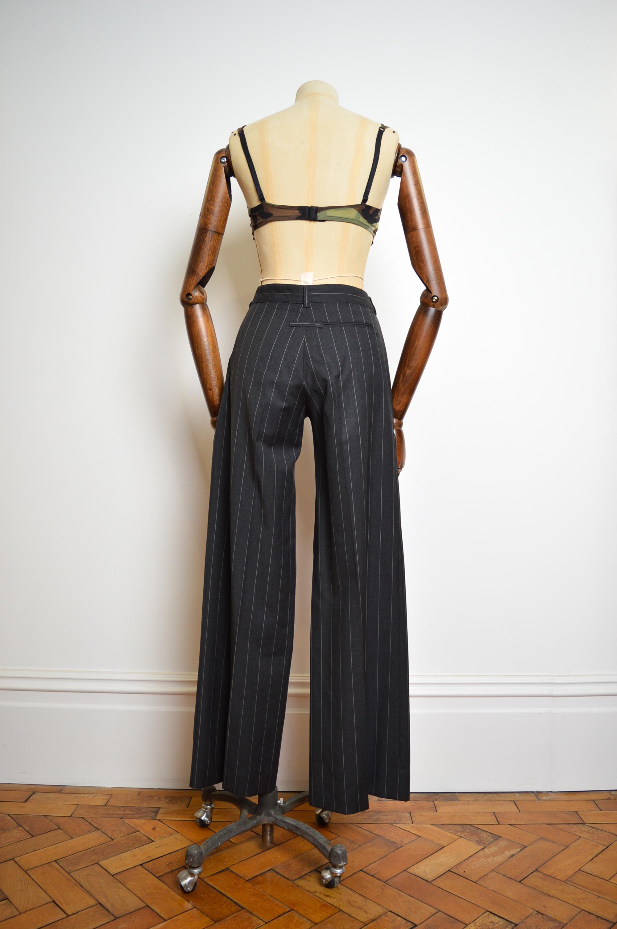 Women's 1990's High Waisted JEAN PAUL GAULTIER Pin striped Tailored Trousers - Pants For Sale