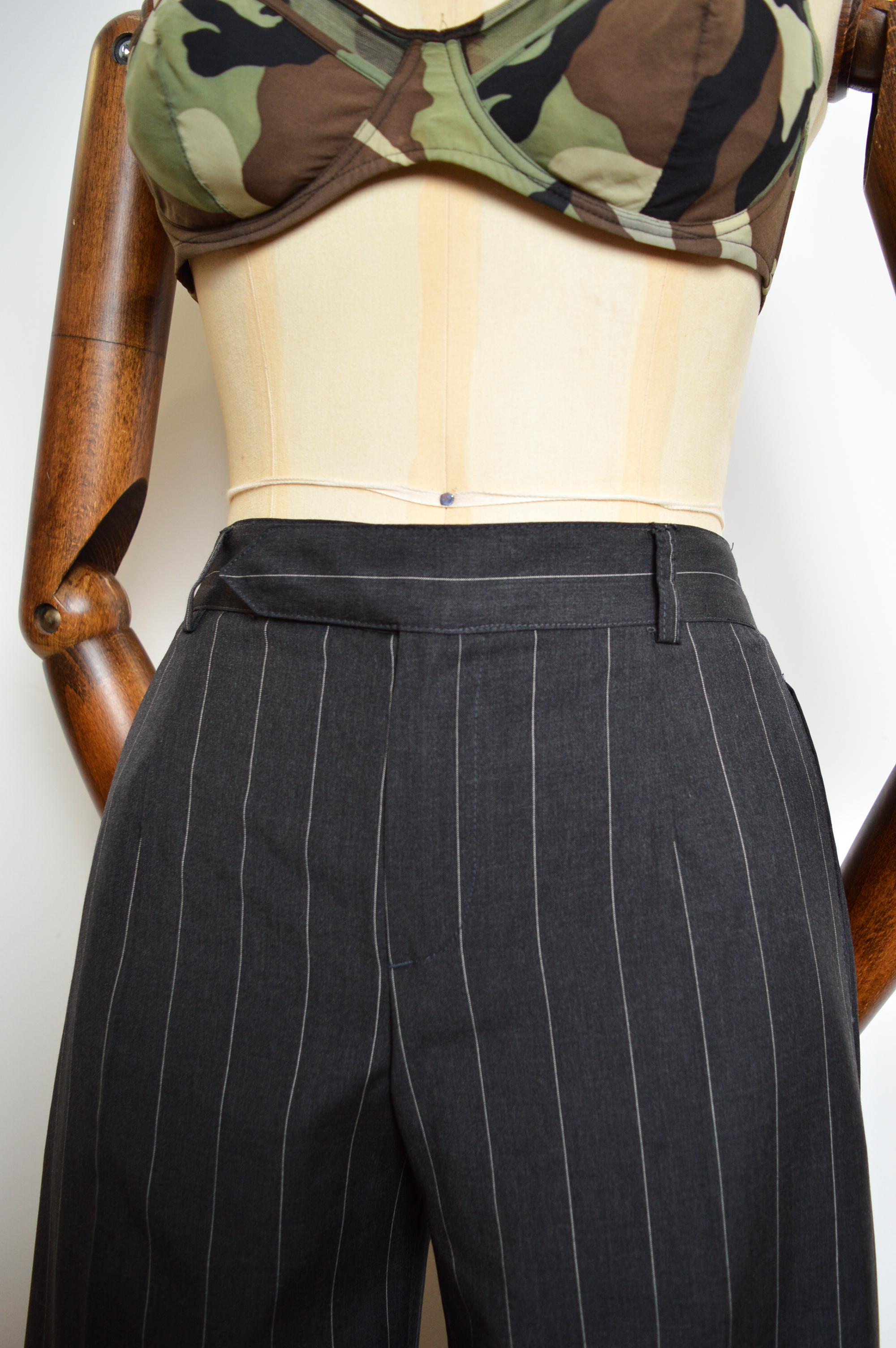 1990's High Waisted JEAN PAUL GAULTIER Pin striped Tailored Trousers - Pants For Sale 3