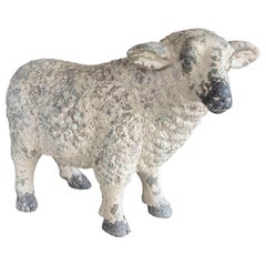 1990s Highly Realistic Sheep Sculpture in Resin with Aged Finish