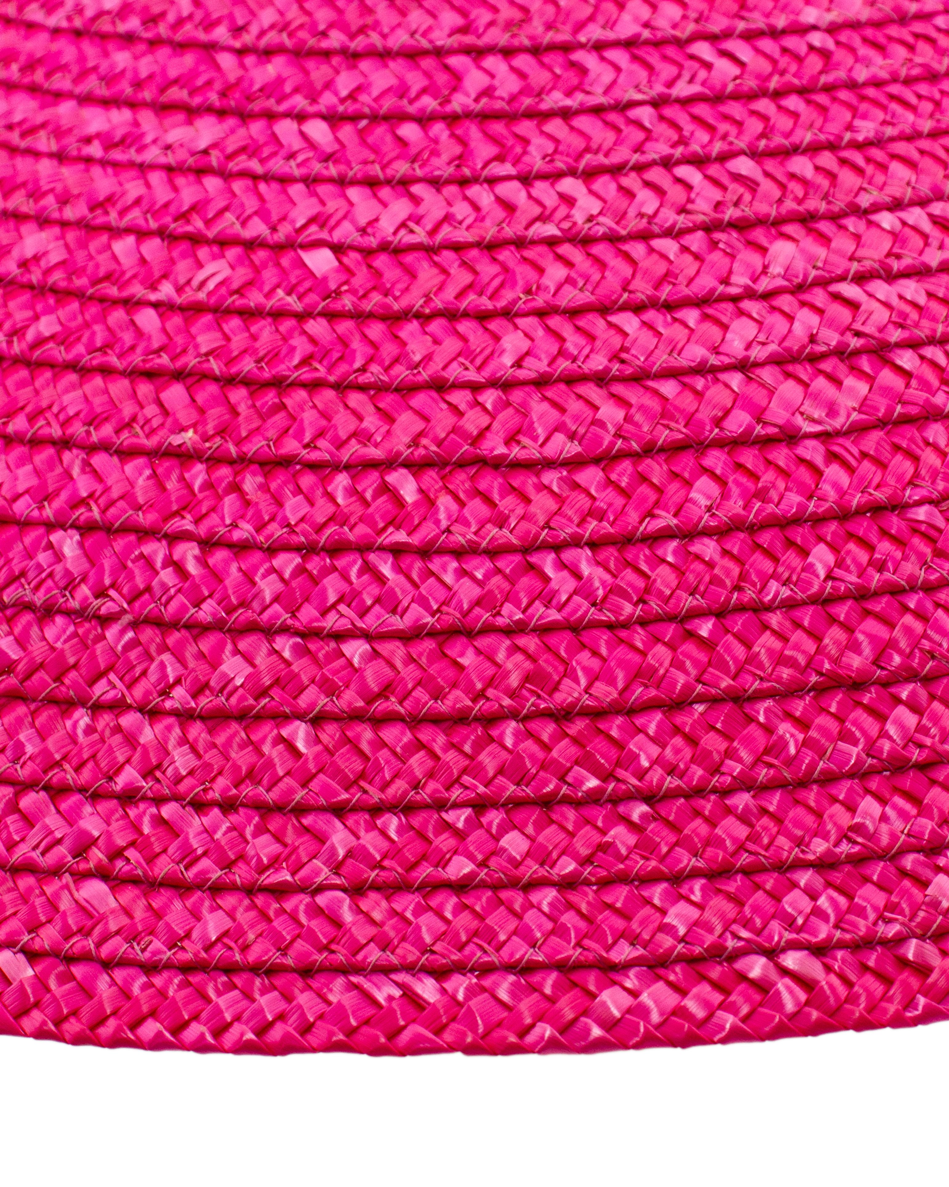 Women's 1990s Holt Renfrew Bright Pink Straw Hat For Sale
