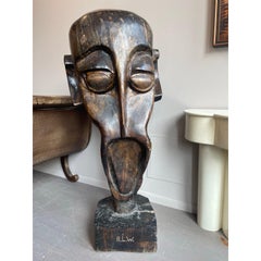 1990s Huge Vintage Wood Sculpture