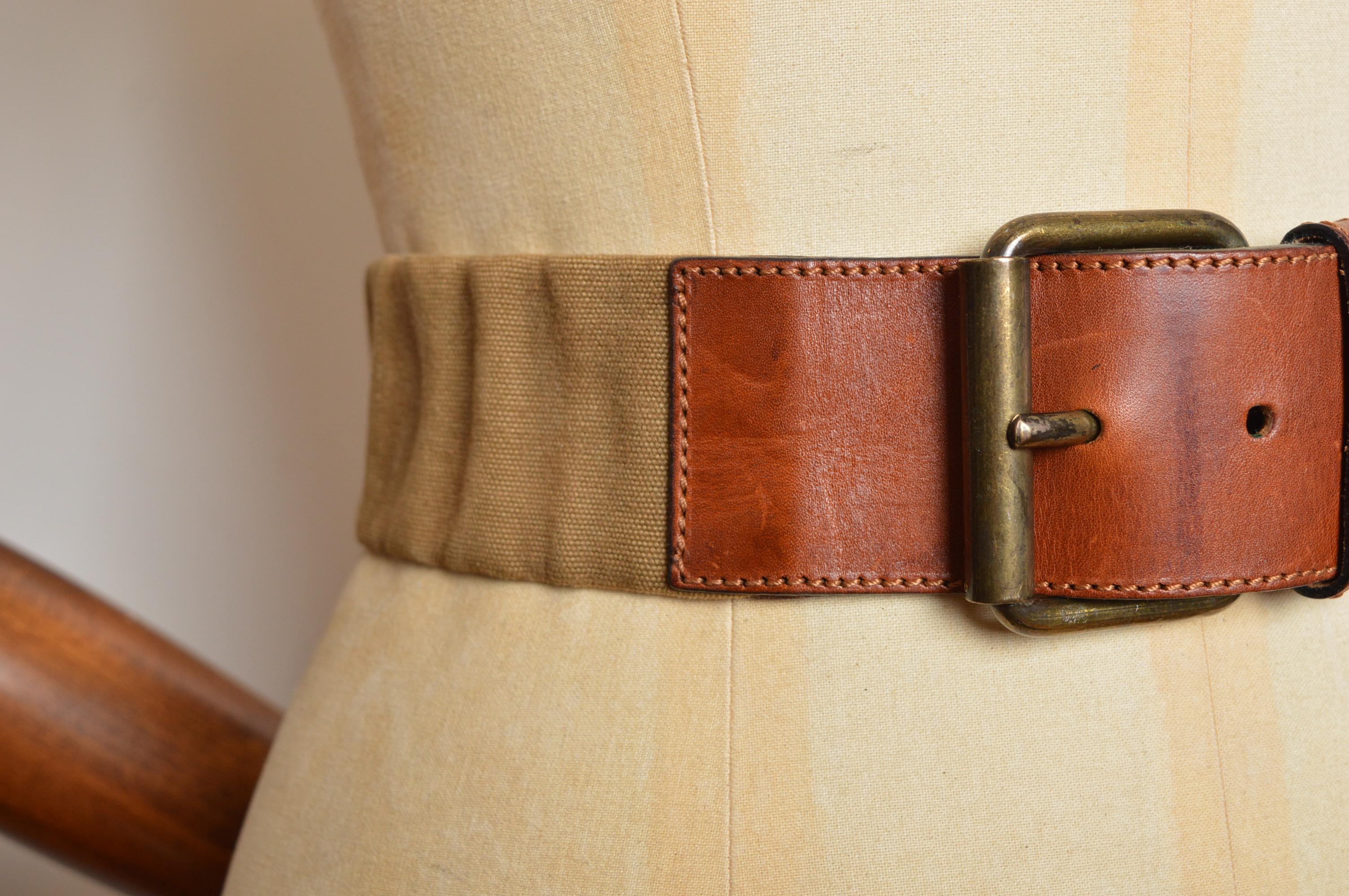 Cintura ICEBERG by Castelbajac del 1990 in pelle marrone e tela In condizioni buone in vendita a Sheffield, GB