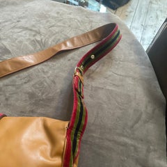 1990s Iconic Brown Leather and Velvet Messanger Bag by Roberta di Camerino