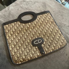1990s Iconic Continuous Logo Christian Dior Hand Bag also Usable as a Clutch