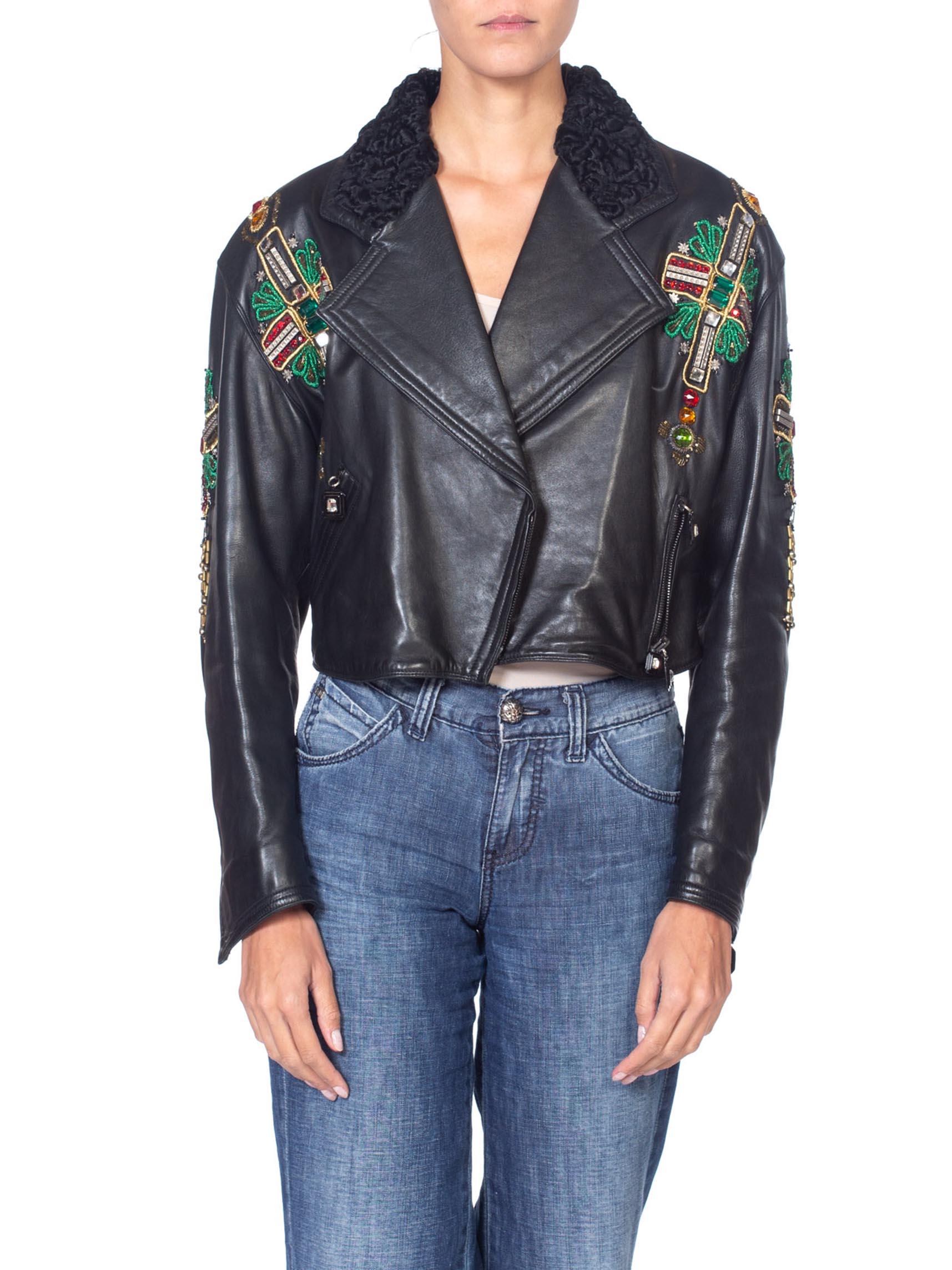 vintage versace leather jacket