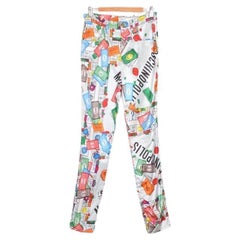 Vintage 1990's Iconic Moschino Colourful Monopoly Pattern Print High waisted Trousers