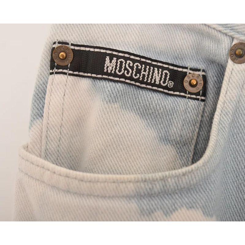 1990er Jahre Ikonische Vintage Moschino 'Cloud' Jeanshose mit grauem Muster im Zustand „Relativ gut“ im Angebot in Sheffield, GB