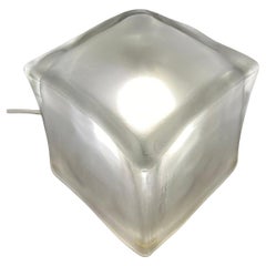 Lámpara de sobremesa "Iviken" Cubo de cristal esmerilado sueco de los años 90 de IKEA