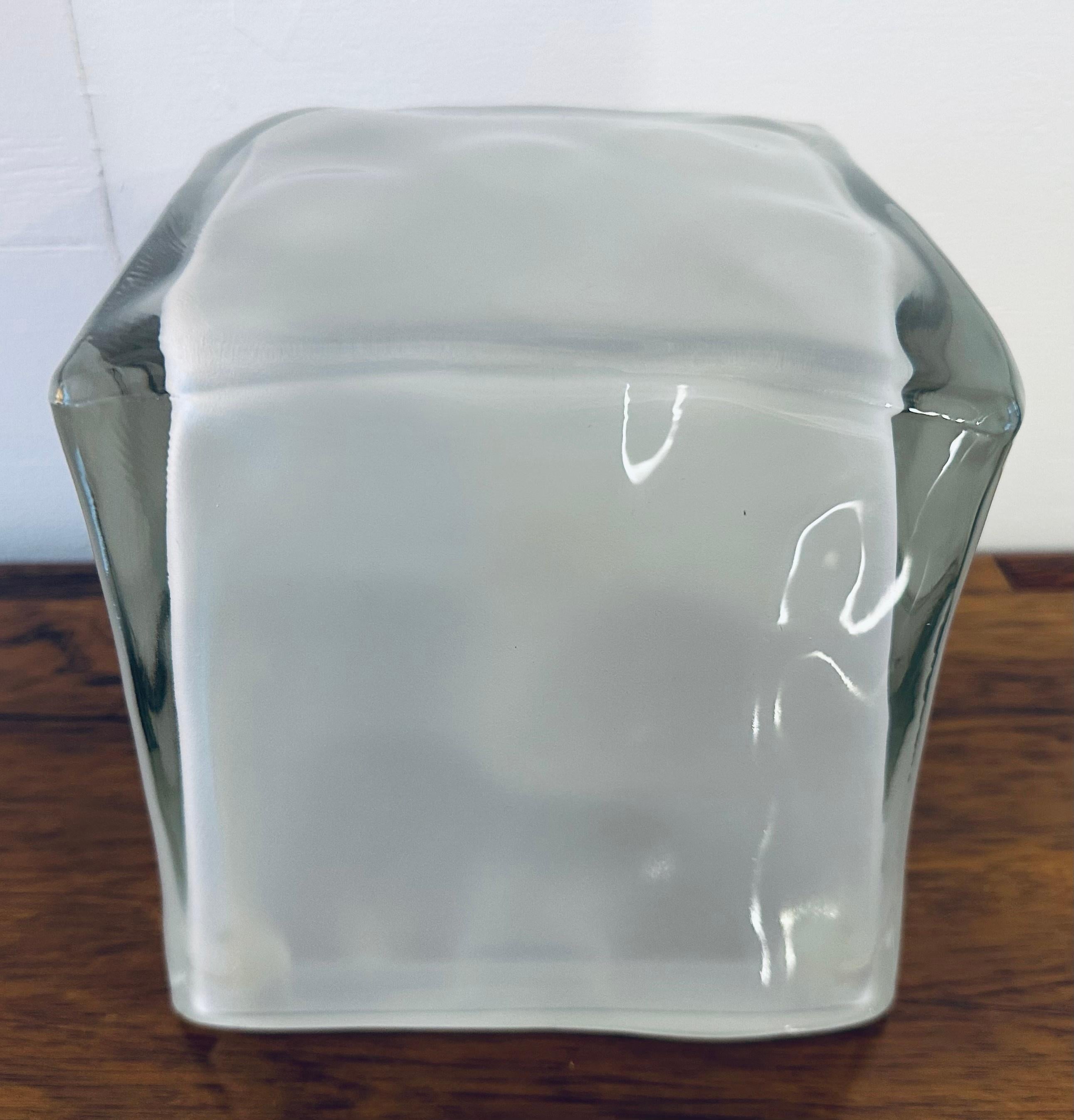 1990s IKEA Swedish Frosted Iconic Iced Glass Cube 'Iviken' Table Lamp  For Sale 10