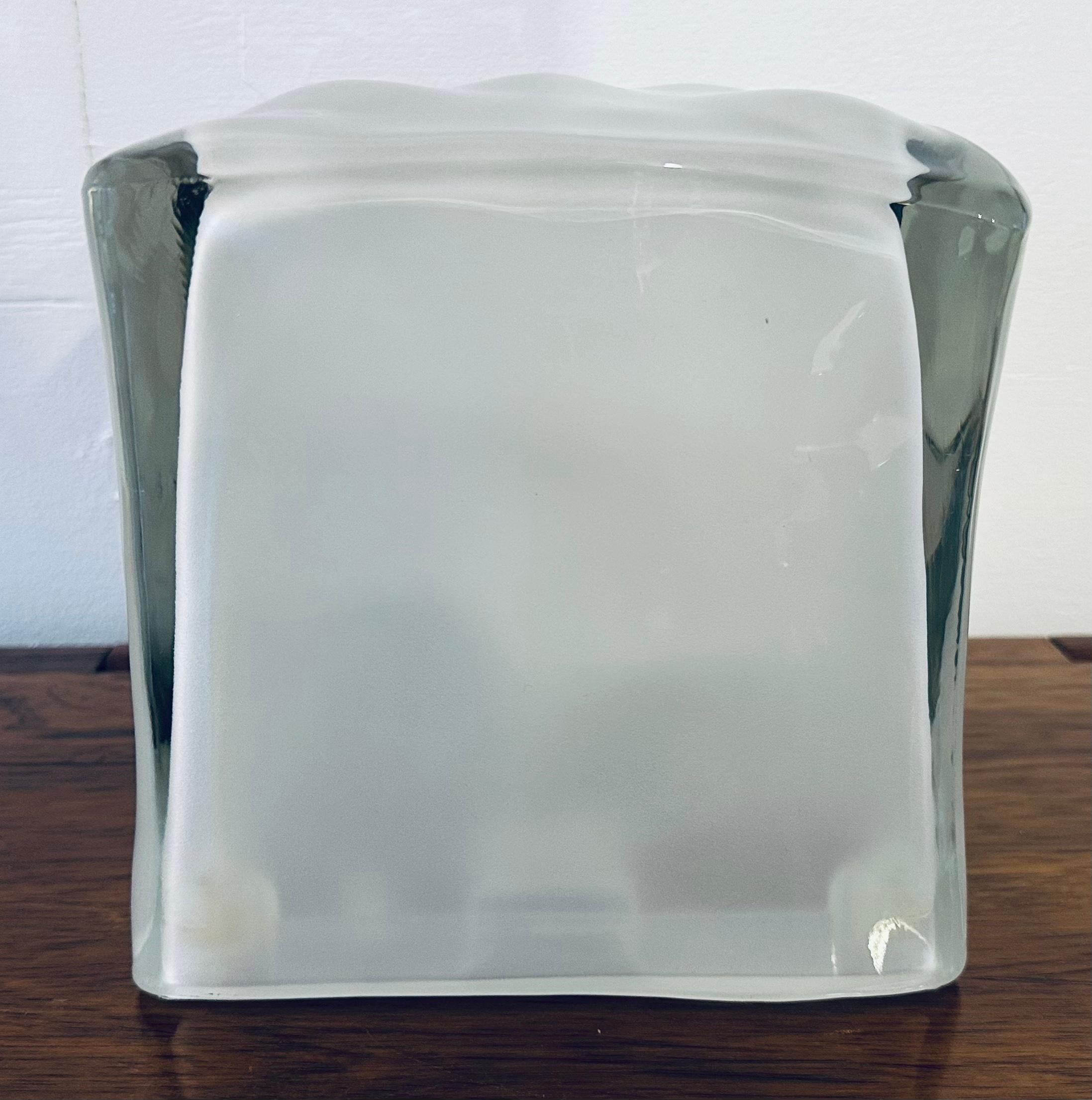 1990s IKEA Swedish Frosted Iconic Iced Glass Cube 'Iviken' Table Lamp  For Sale 11