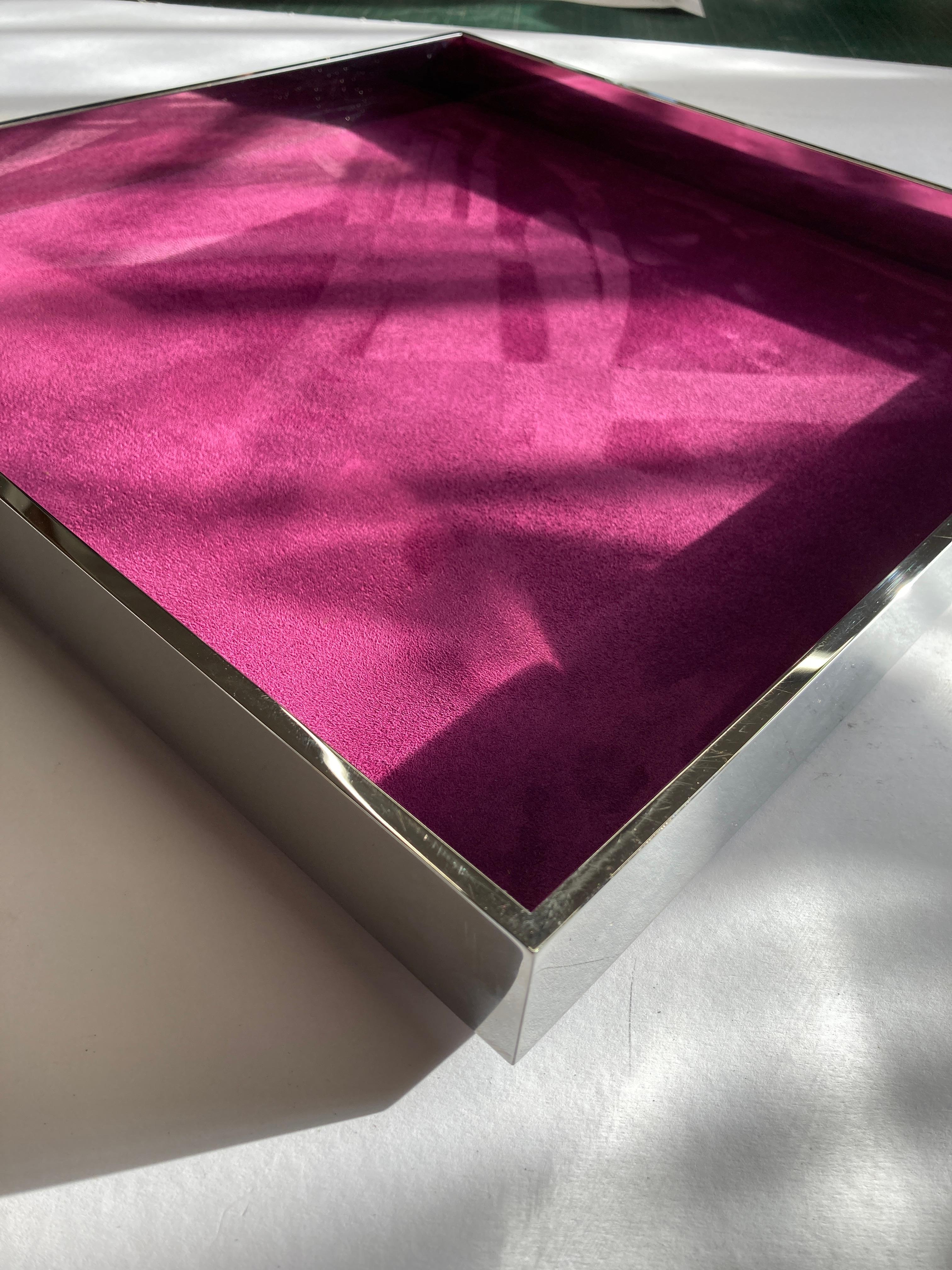 1990's ilver plated and leather vide poche by Hermès In Good Condition For Sale In Bois-Colombes, FR
