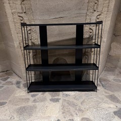 1990s Industrial Modern Metal Bookcase Tiered Shelving Unit