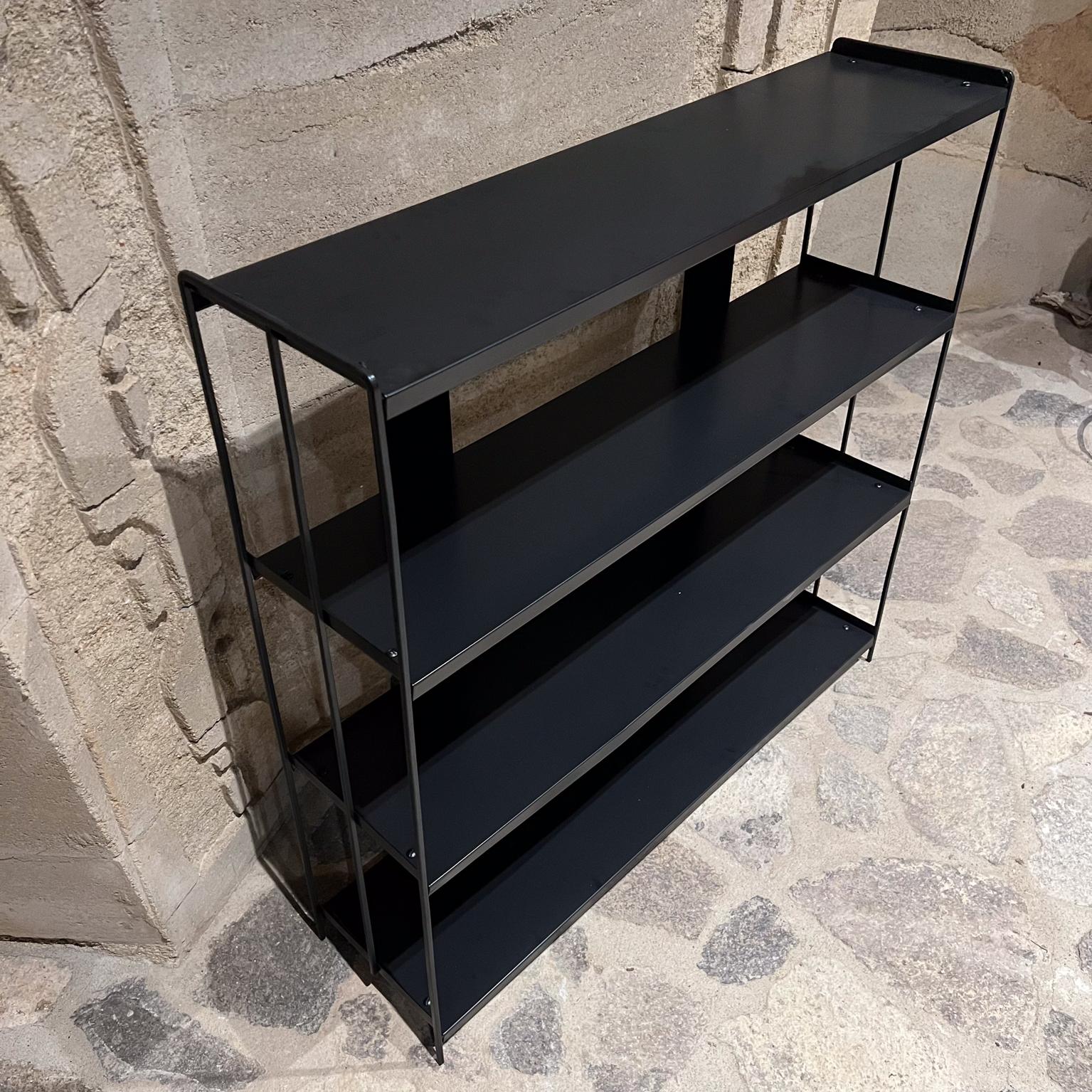1990s Industrial Modern Metal Bookcase Tiered Shelving Unit  For Sale 1