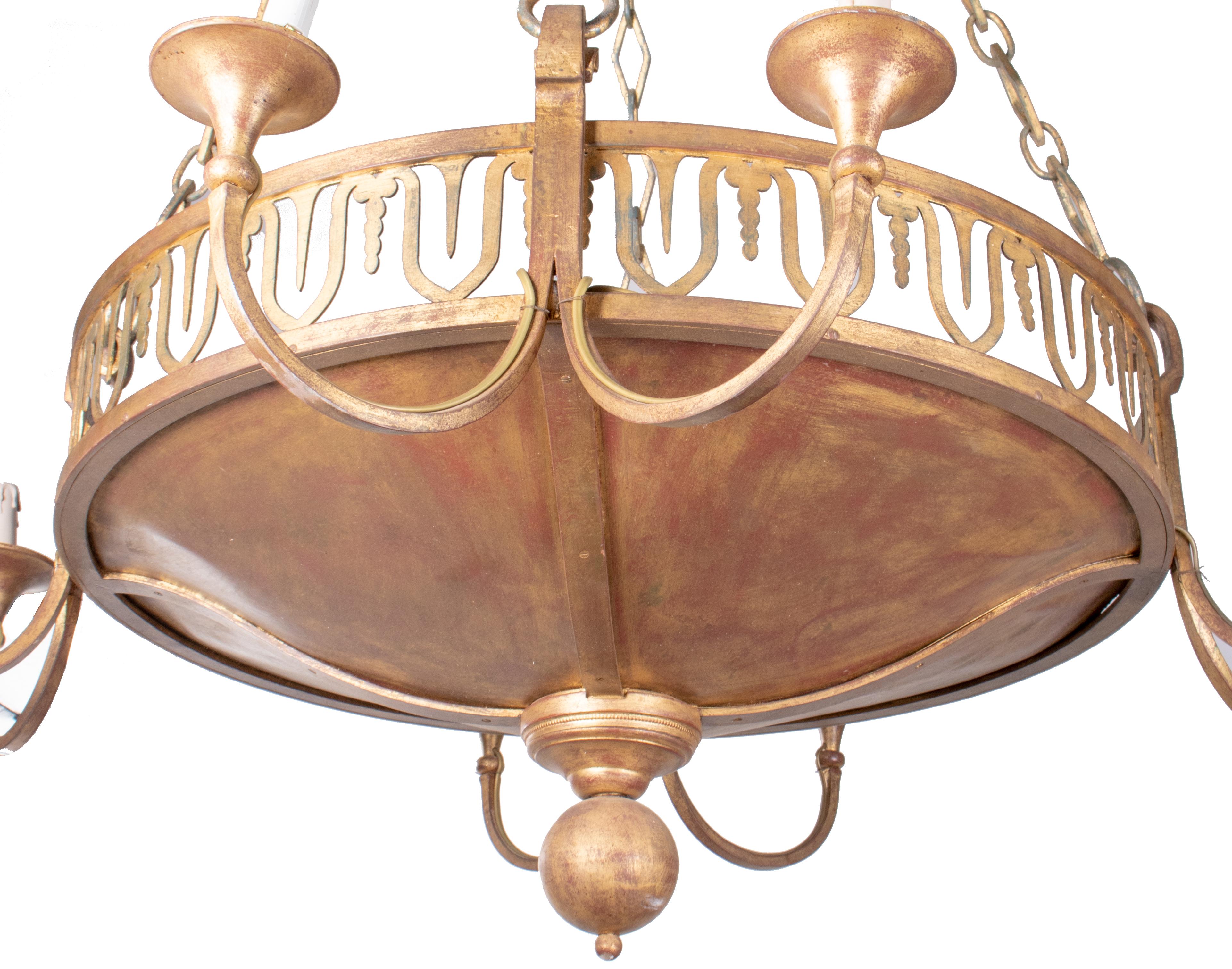 1990s Iron Golden Iron Spanish Lamp In Good Condition For Sale In Marbella, ES