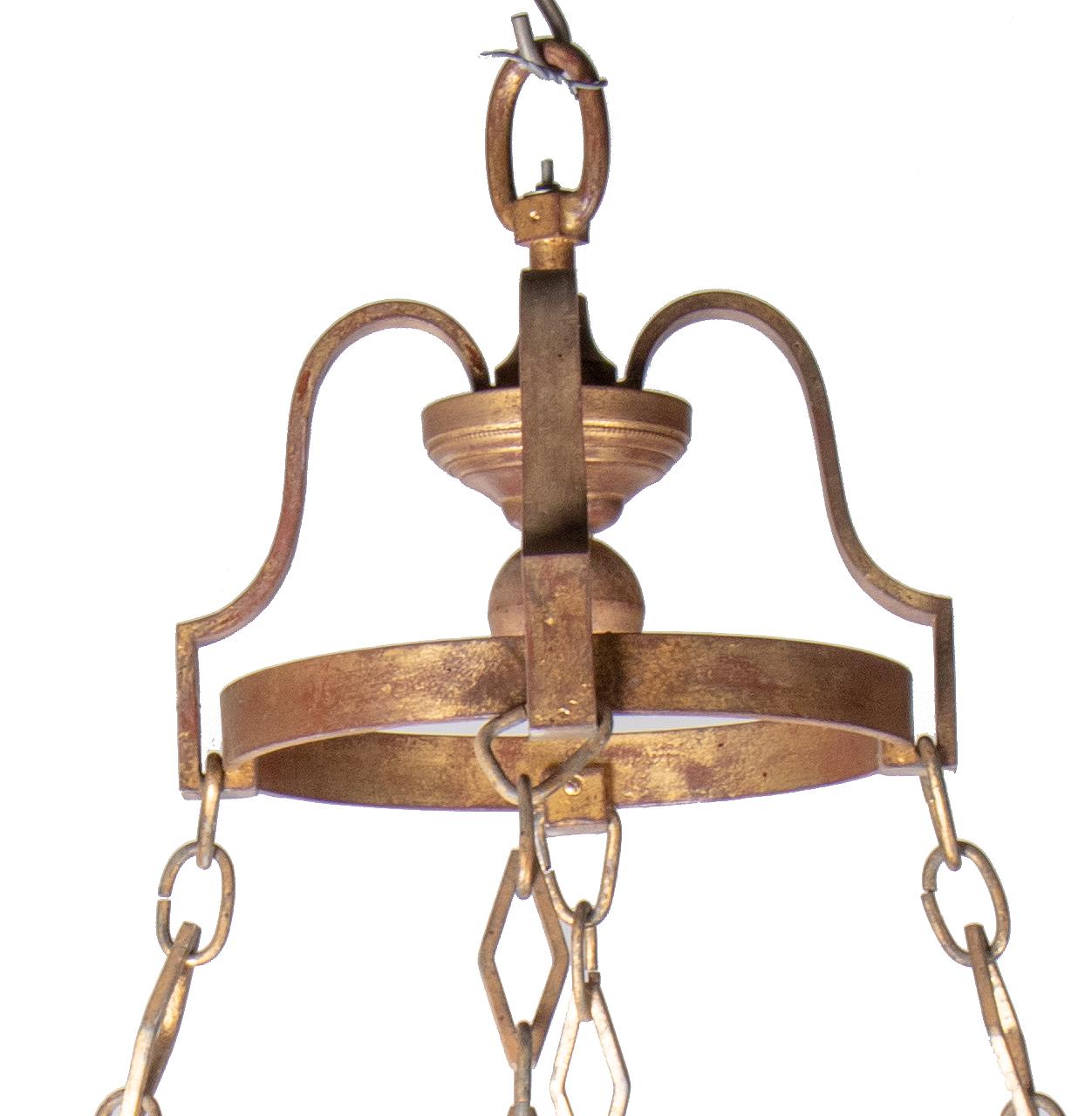 1990s Iron Golden Iron Spanish Lamp For Sale 4