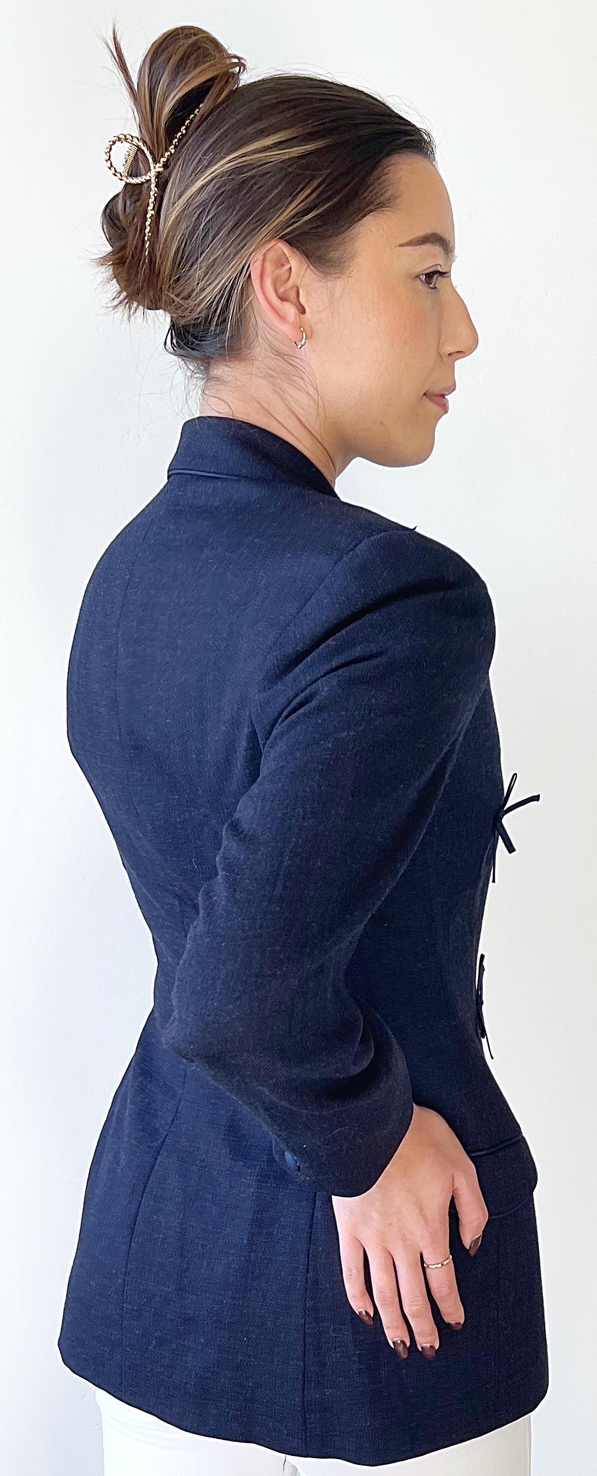 Anni '90 Isaac Mizrahi Denim blu navy taglia 6 8 Giacca blazer vintage anni '90 in vendita 11