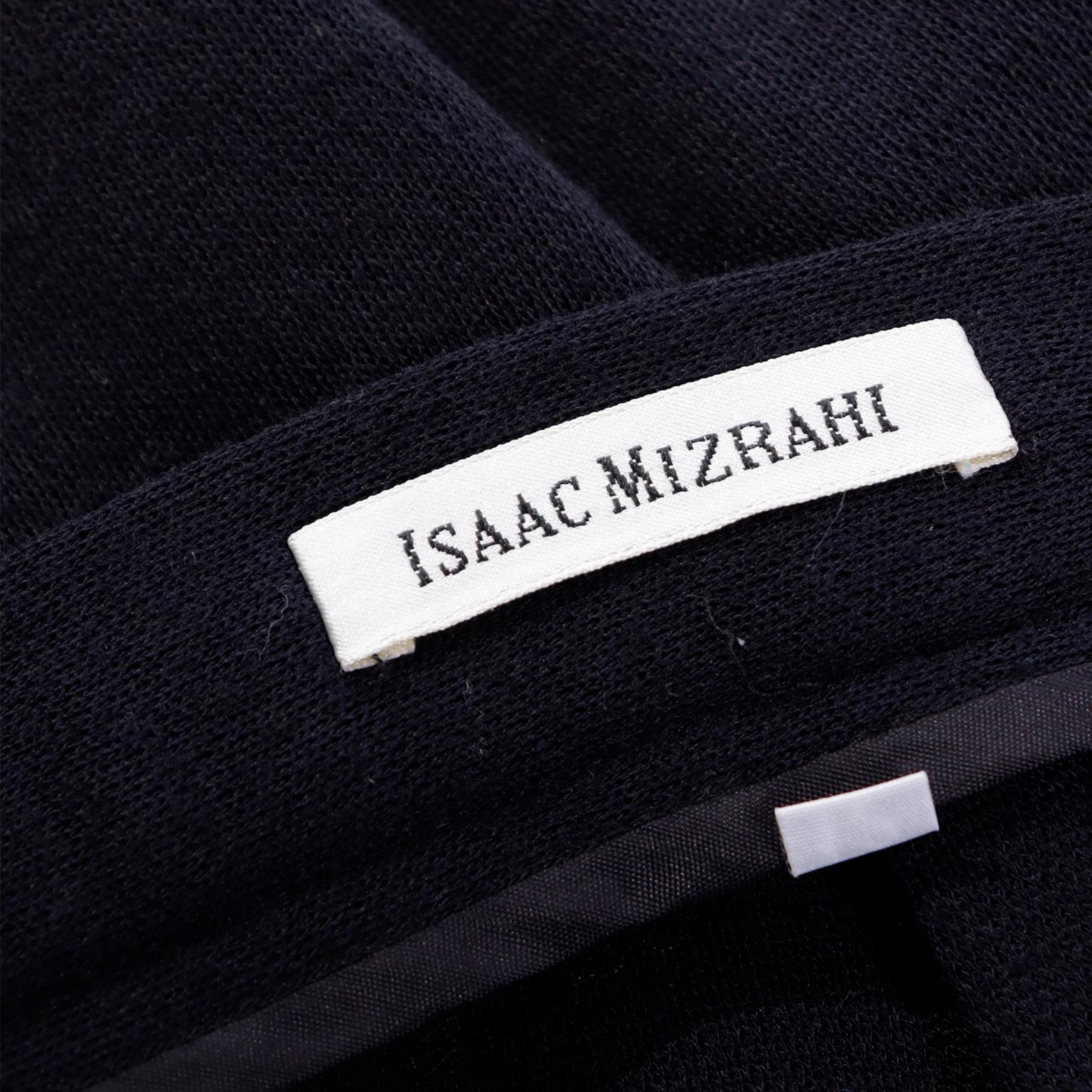 1990s Isaac Mizrahi Vintage Black Wool Long Mermaid Maxi Skirt 4