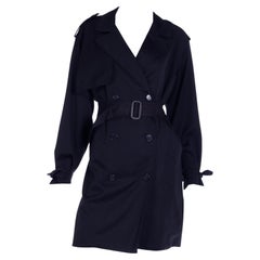 1990s Isaac Mizrahi Vintage Jacket Black Wool Trench Coat