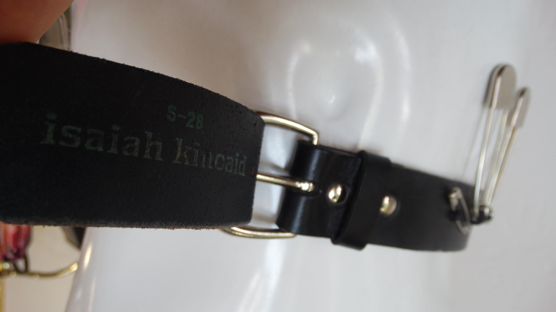 Black 1990s Isaiah Kincaid Safety Pin Statement Belt 