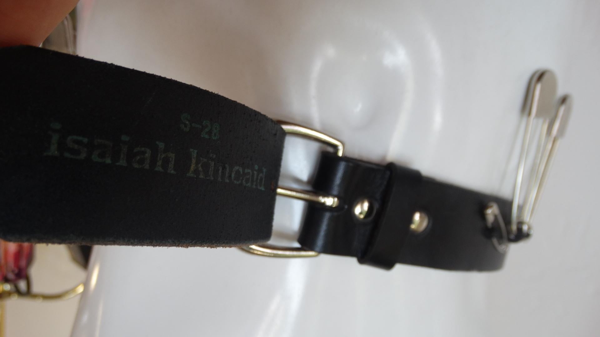 Black 1990s Isaiah Kincaid Safety Pin Statement Belt
