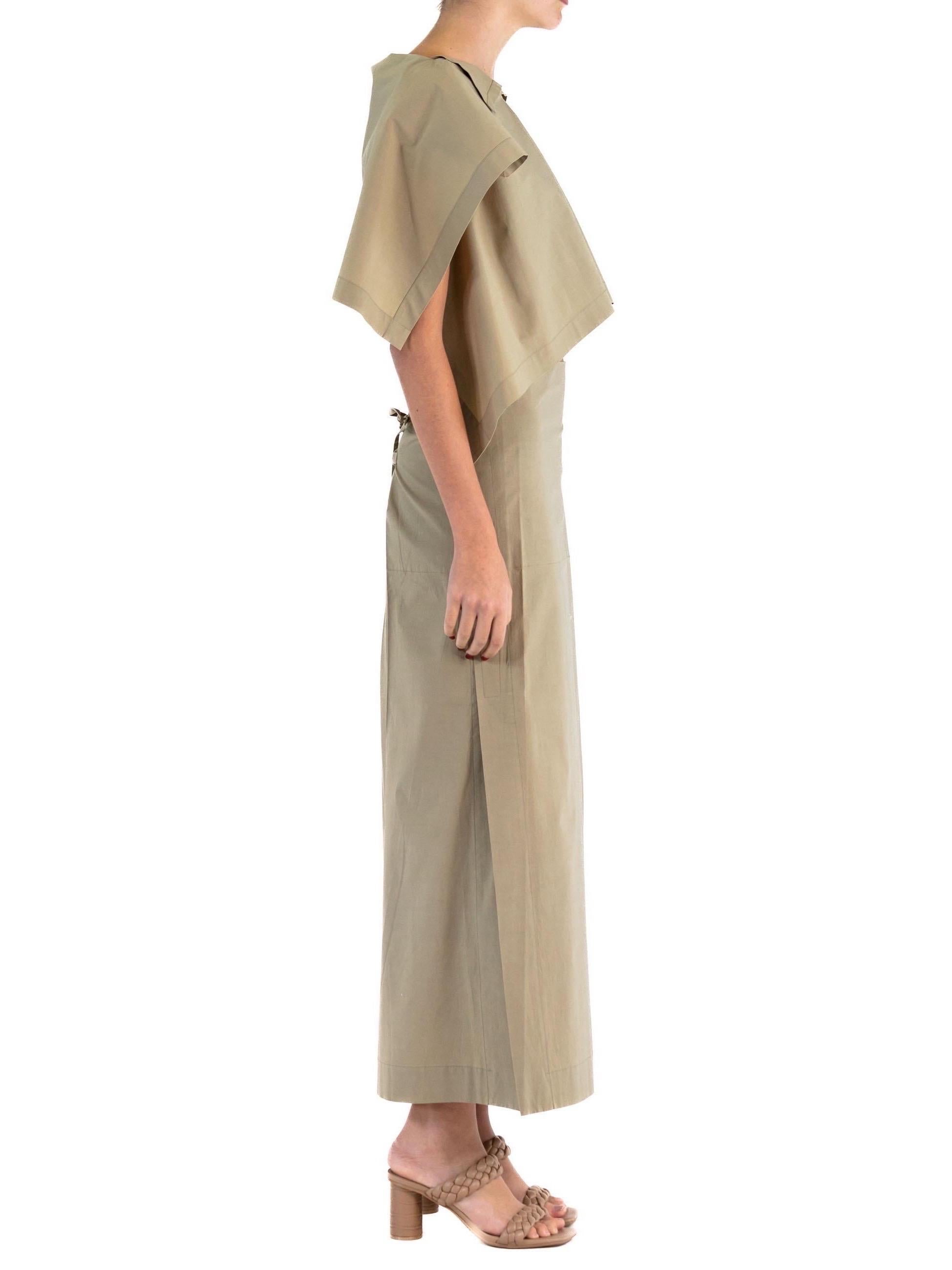 Women's or Men's 1990S ISSEY MIYAKE Beige Cotton Top And Skirt Ensemble For Sale
