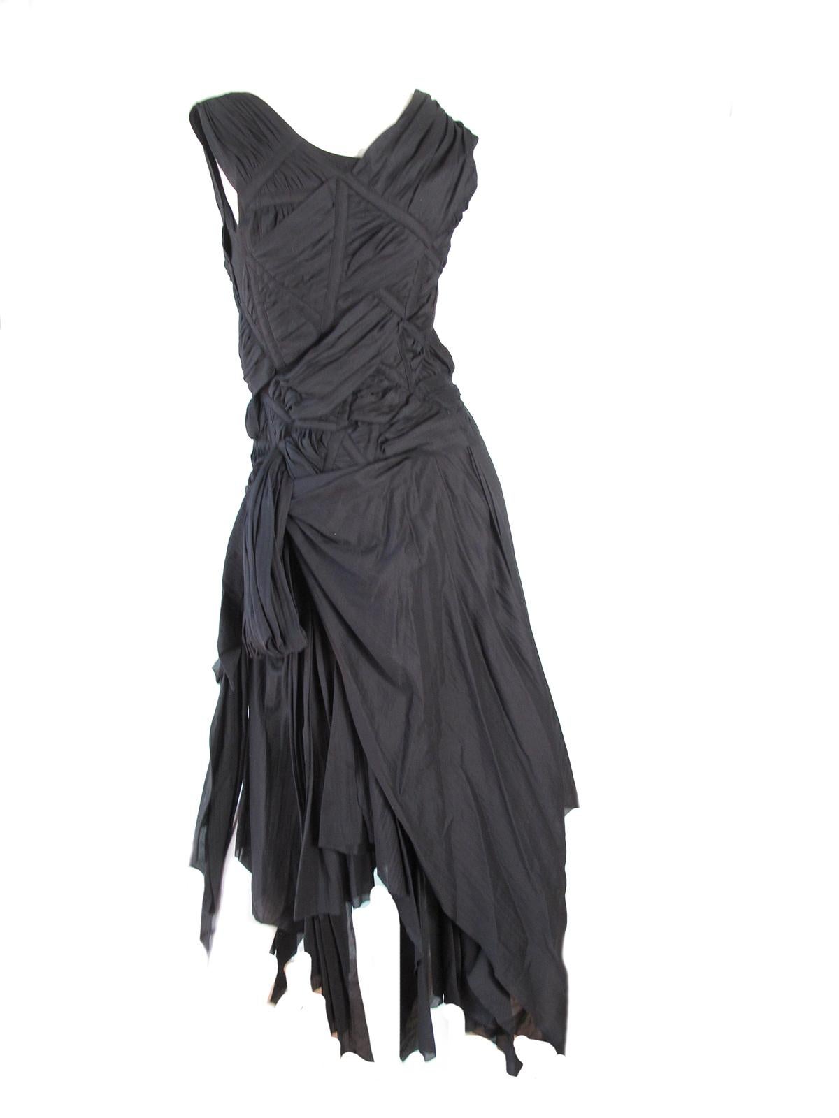 1990s Issey Miyake Black Braided Dress  2