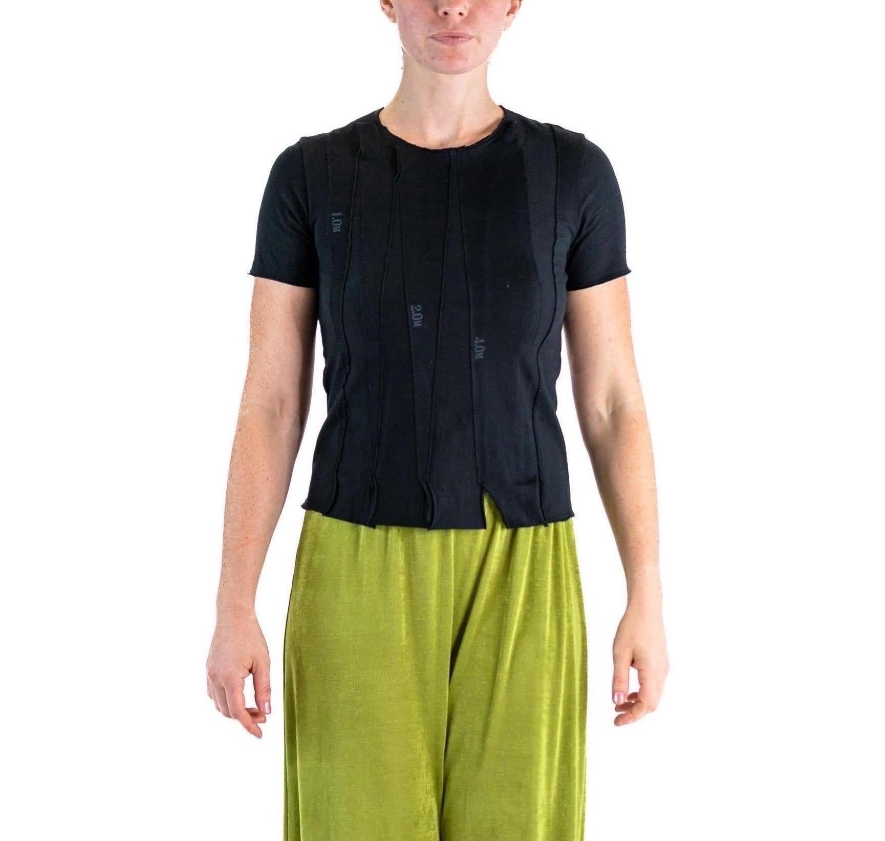 1990S ISSEY MIYAKE Black Cotton Deconstructed T-Shirt In Excellent Condition For Sale In New York, NY
