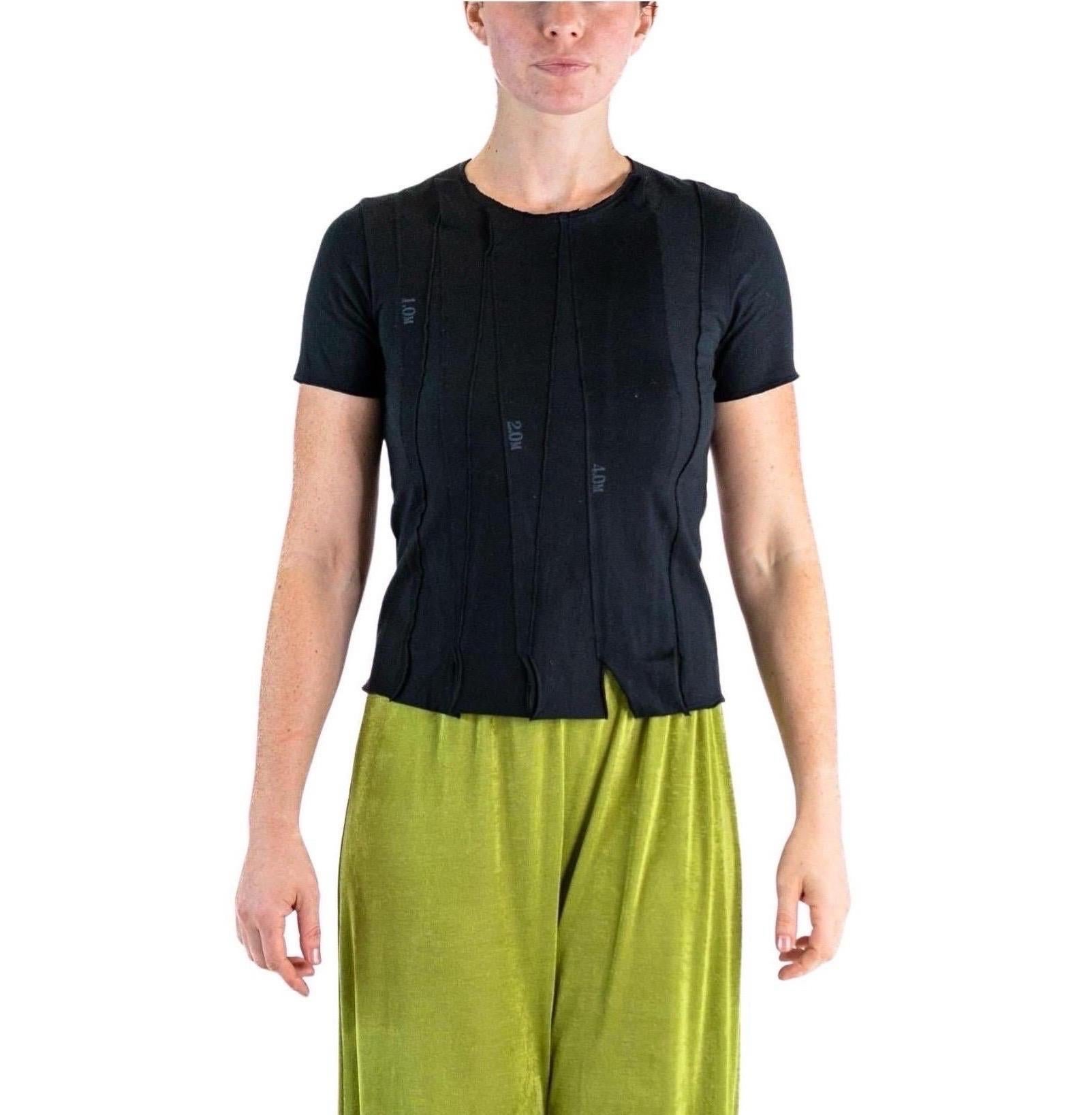 1990S ISSEY MIYAKE Black Cotton Deconstructed T-Shirt For Sale