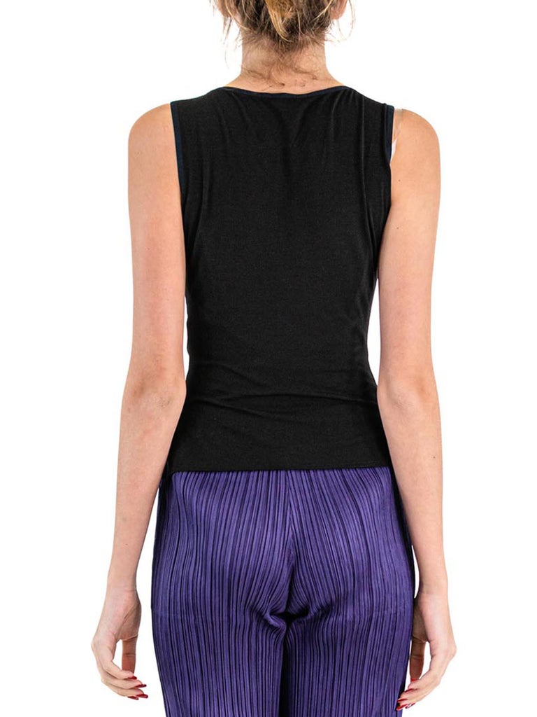 1990S ISSEY MIYAKE Black Cotton Tank Top For Sale at 1stDibs