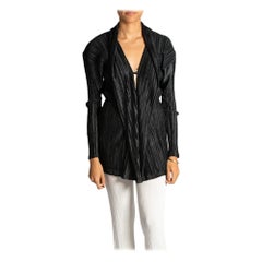 1990S ISSEY MIYAKE Black Polyester Pleated Top