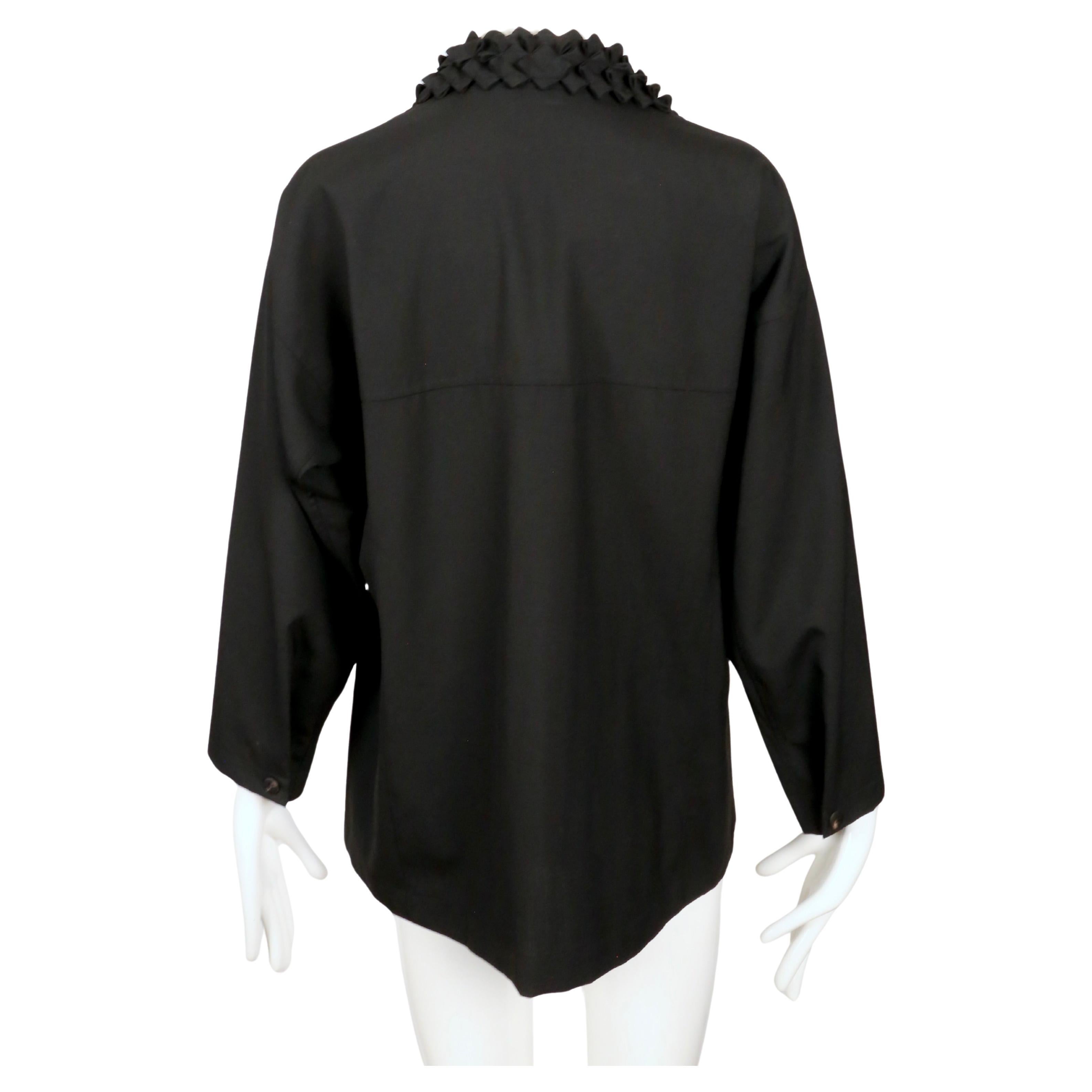 1990's ISSEY MIYAKE black wool & cashmere jacket with 'origami' collar For Sale 6