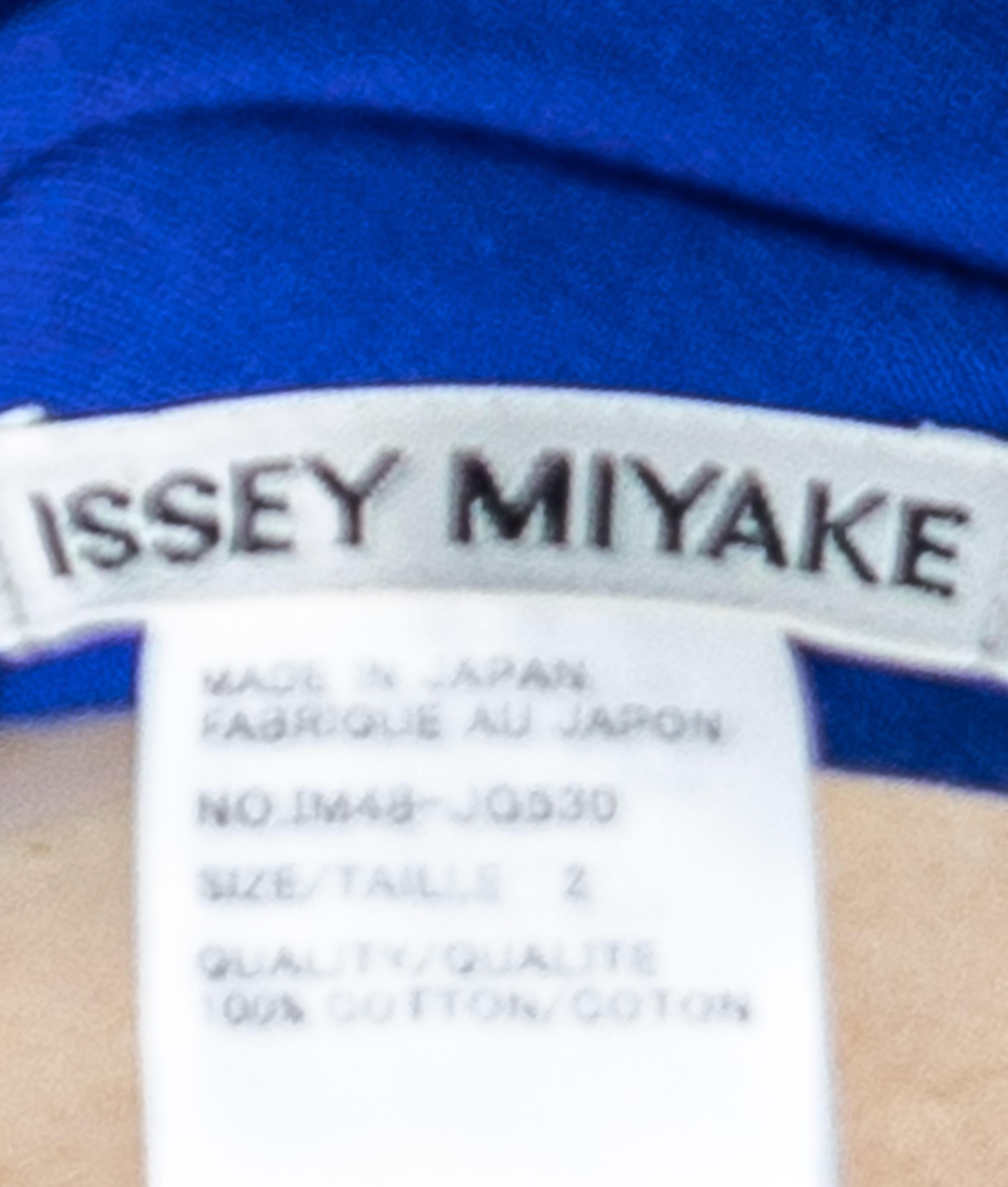 1990S ISSEY MIYAKE Cobalt Blue & Navy Cotton Terry  Colorblock Top Skirt Ensemb For Sale 6