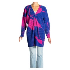 1990S ISSEY MIYAKE Dark Purple & Fuscia Polyester Pleated Mens Splatter Print J