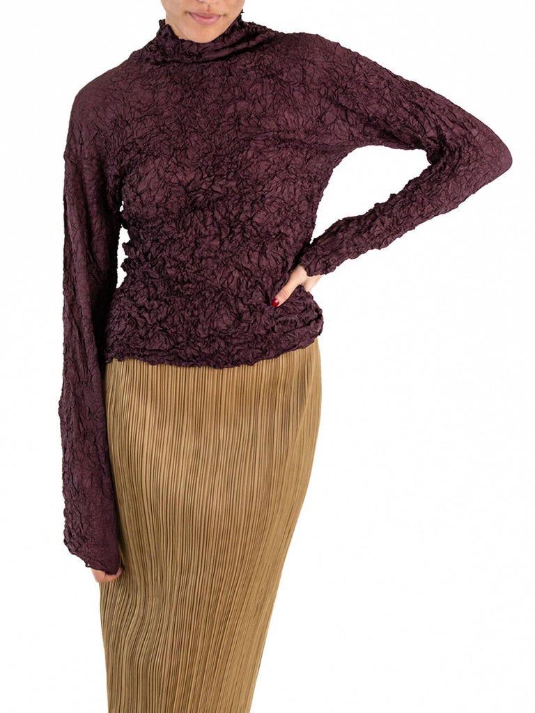 Me Issey Miyake Crinkle Pleated Check Top