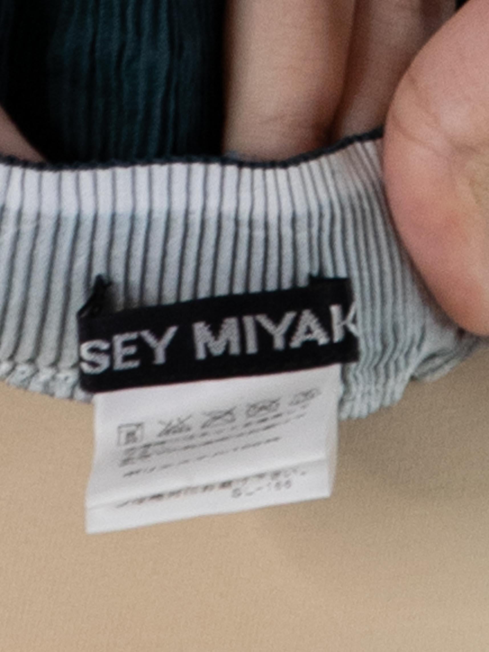 1990S ISSEY MIYAKE Mixed Blues Polyester Striped Pleated Skirt For Sale 3