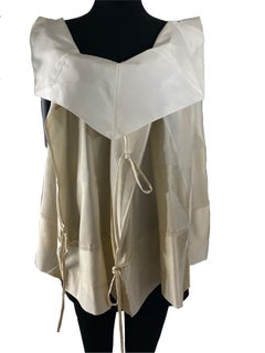 1990’s Issey Miyake Oatmeal, Cream And Off-White Silk Mixture Top