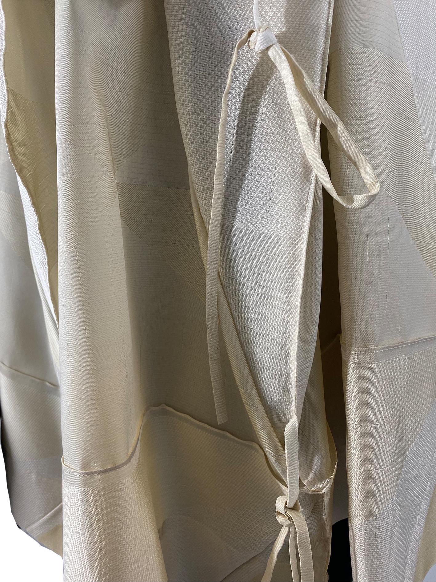 1990’s Issey Miyake Oatmeal, Cream And Off-White Silk Mixture Top In Good Condition For Sale In London, GB