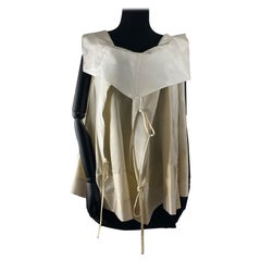 Vintage 1990’s Issey Miyake Oatmeal, Cream And Off-White Silk Mixture Top