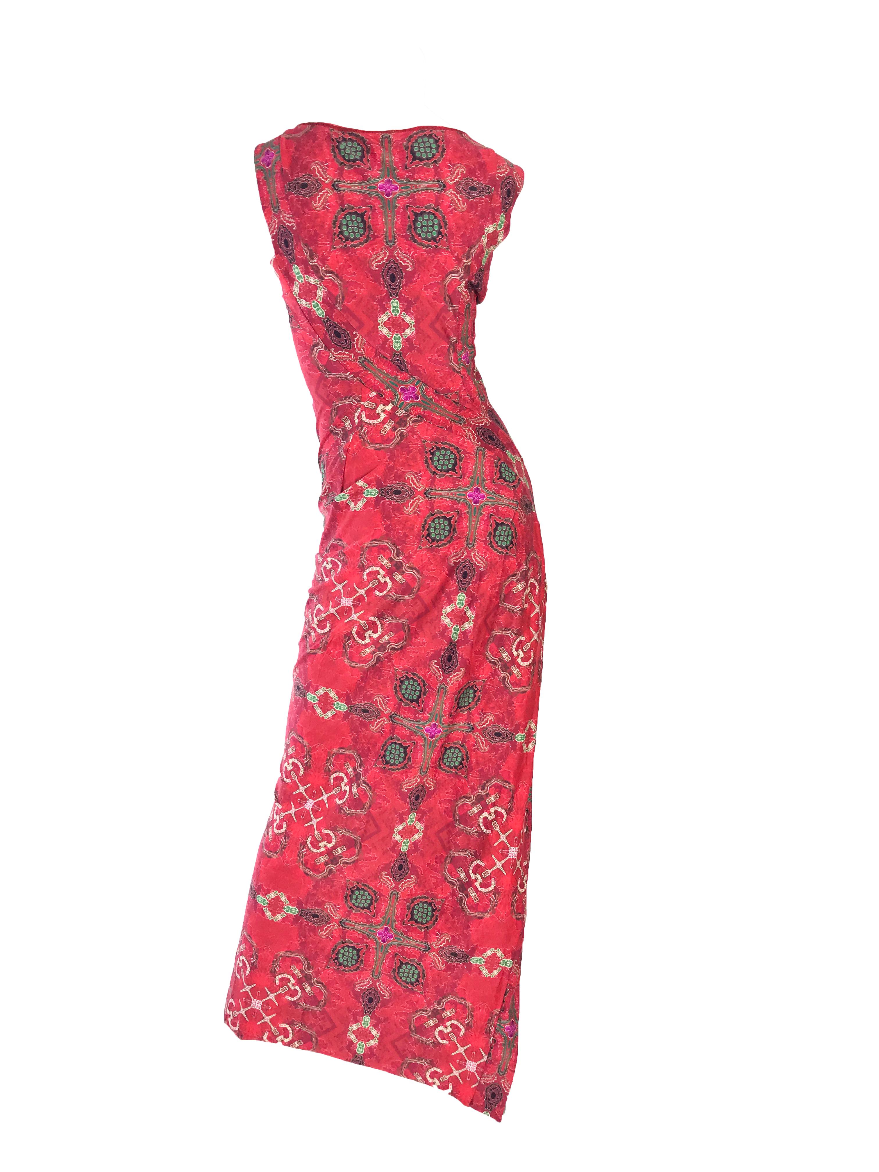 1990s Issey Miyake Pink Printed Dress 1