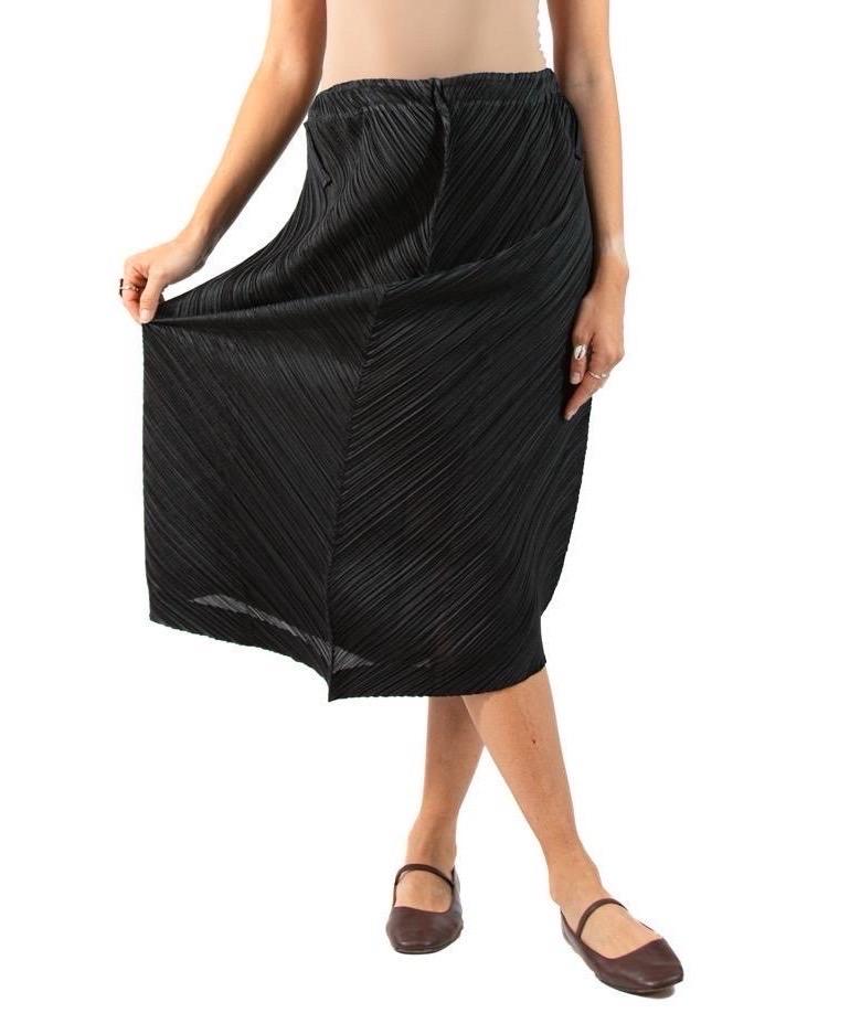 Women's 1990S Issey Miyake Pleats Please Black Polyester Skirt For Sale