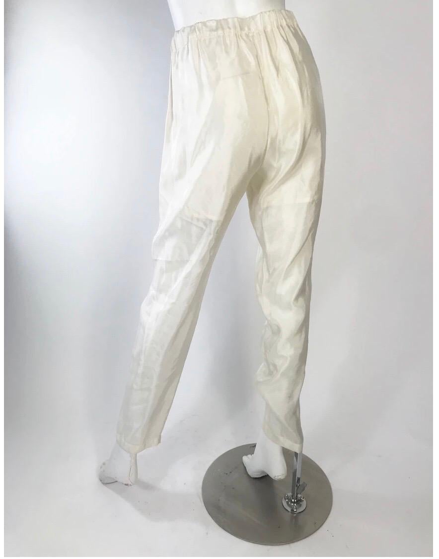 Gray 1990s Issey Miyake Silk/ Nylon Pant and Tunic Attached wrap