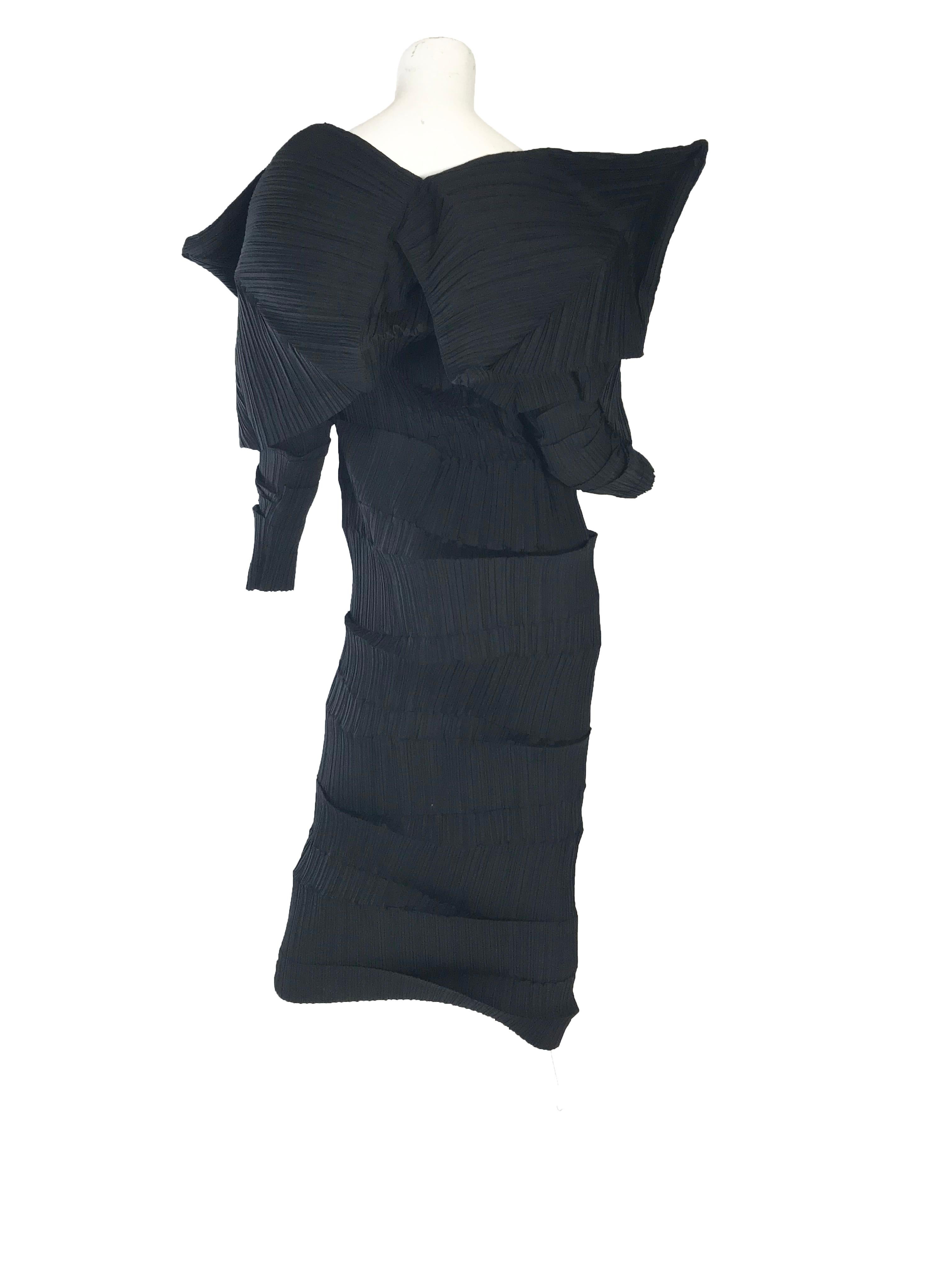 1990s Issey Miyake Structural Pleated Dress 1