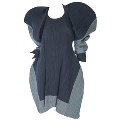 1990s Issey Miyake two toned pleated bubble dress