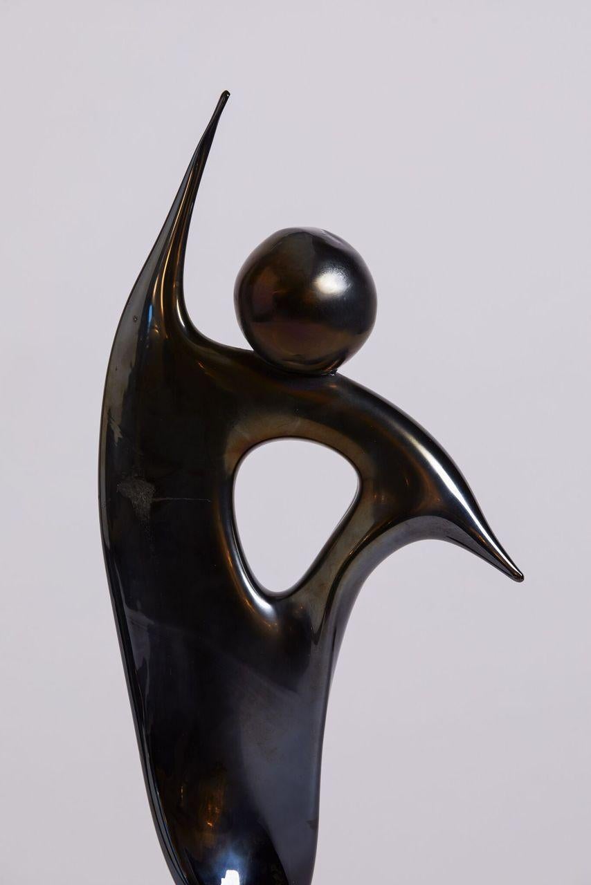 1990s Italian Black Murano Glass Abstract Sculpture In Good Condition In Aspen, CO